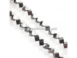 Non magnetic Hematite Beads, Cube, Different Size for Choice,black, Grade A,Hole:1.2mm, Length:15.5 Inch,Sold By Strand